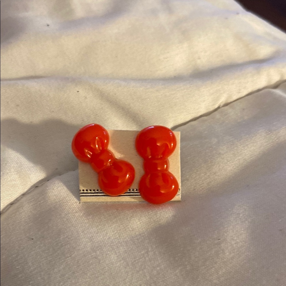 Bright Orange Bow Hair Clips for Kids